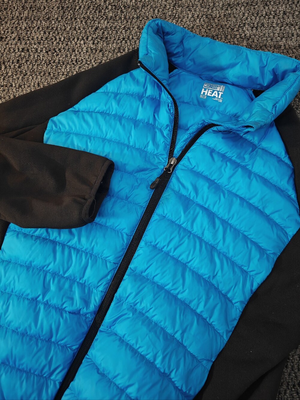 32 Degrees Heat Electric Blue Men's Hybrid Full-Zip Down Jacket / Mid-Layer XL